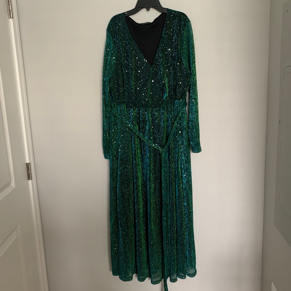 Sparkly green holiday dress
